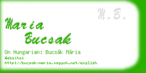 maria bucsak business card