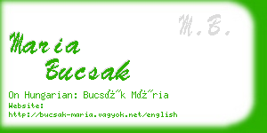 maria bucsak business card